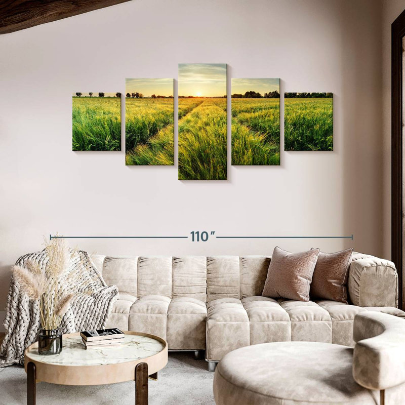 Wheat Field Before Dark, 42" H x 92" W