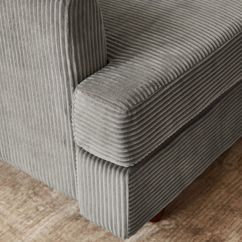 Canapé modulaire moderne, canapé convertible 6 places, Velours côtelé gris