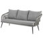 Ensemble de conversation moderne pour 5 personnes avec coussins en polyester et table basse de couleur grise Riviera Modern-895219426