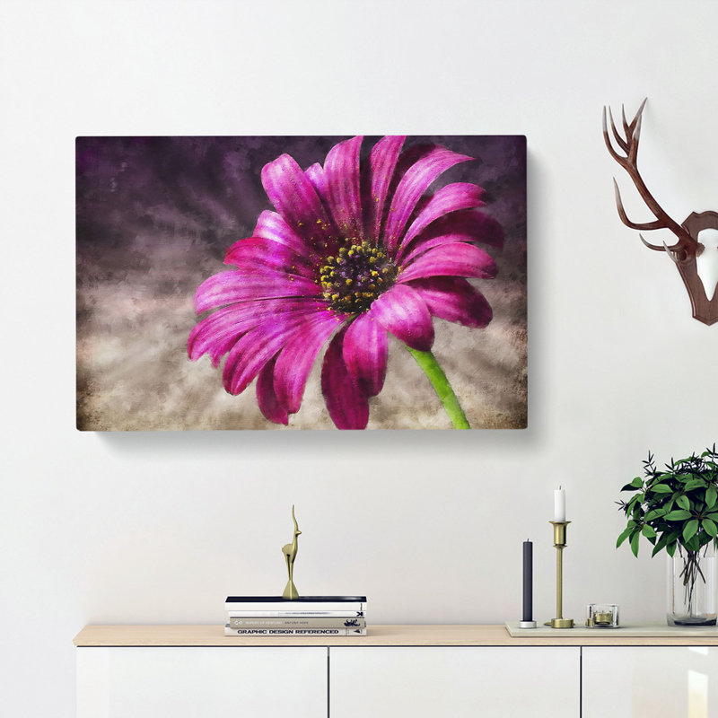 Purple Daisy - Wrapped Canvas, 60cm H x 91cm W x 3cm D