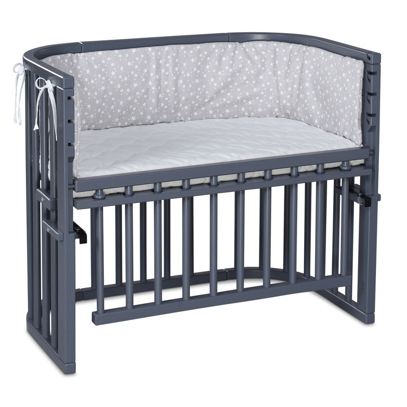 babybay Maxi Comfort Plus co-sleeper, Lacquered Slate Gray