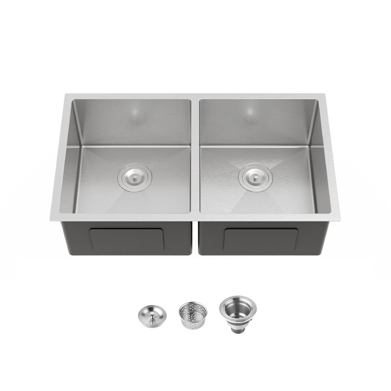 Handcrafted Undermount Double Bowl Kitchen Sink