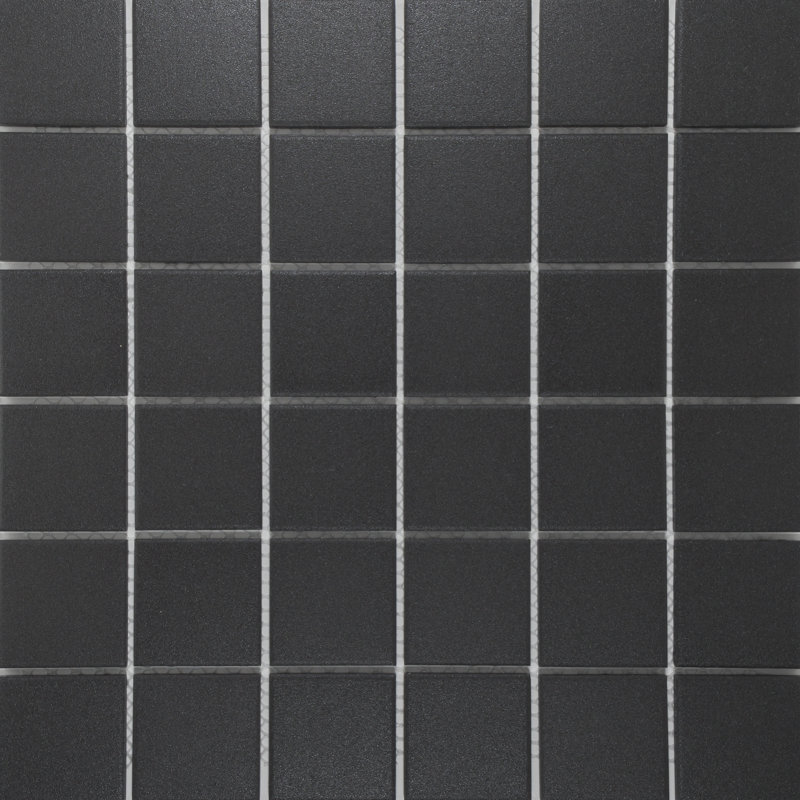Sage 2" x 2" Square Porcelain Matte Mosaic Tile, Black