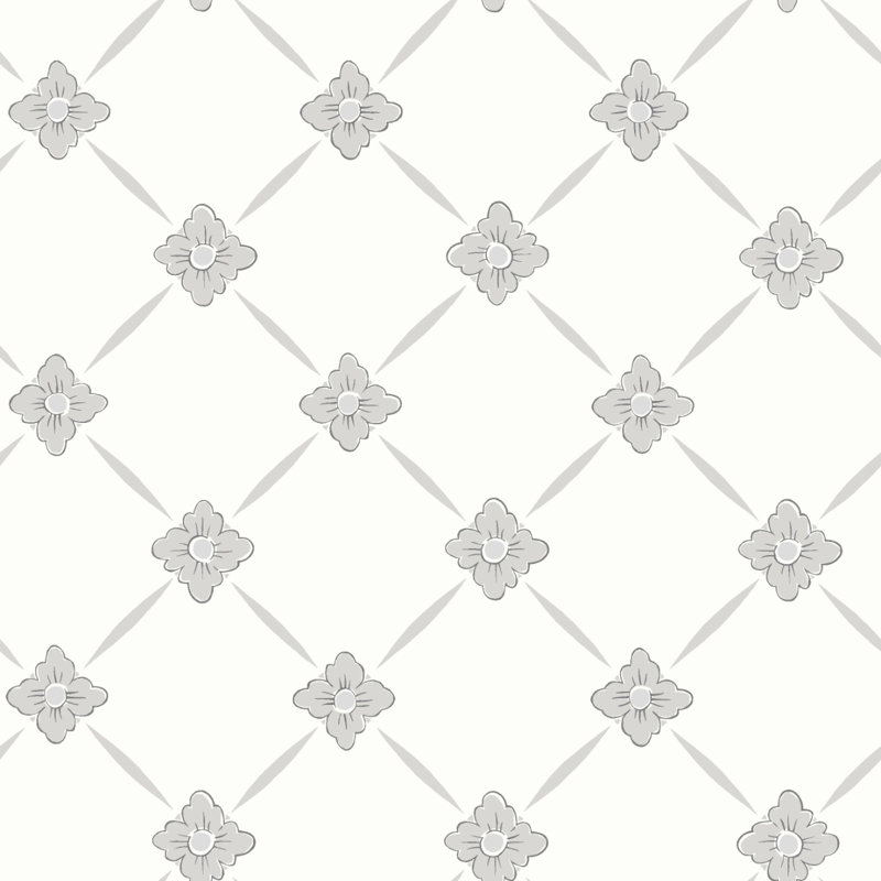 Papier peint Borástapeter Linné, Gris/argent