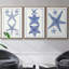 Blue Sea Stars I - ensemble de 3 reproductions de photos sur toile-97757222-97757225