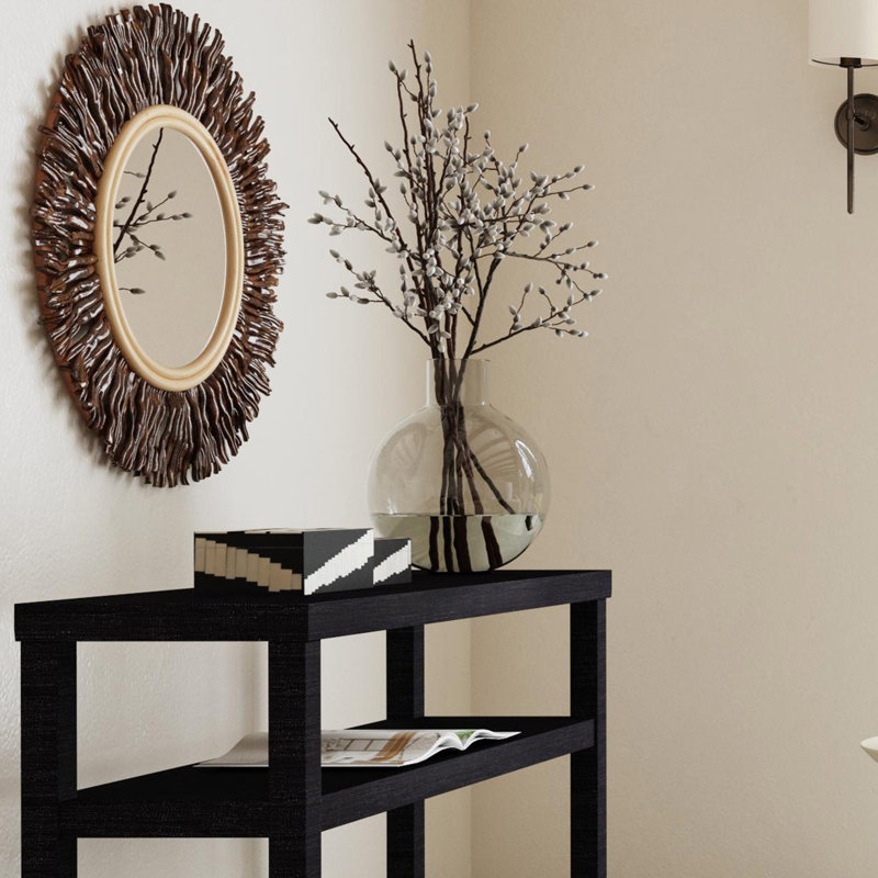 Rattan Round Starburst Mirror, Brown