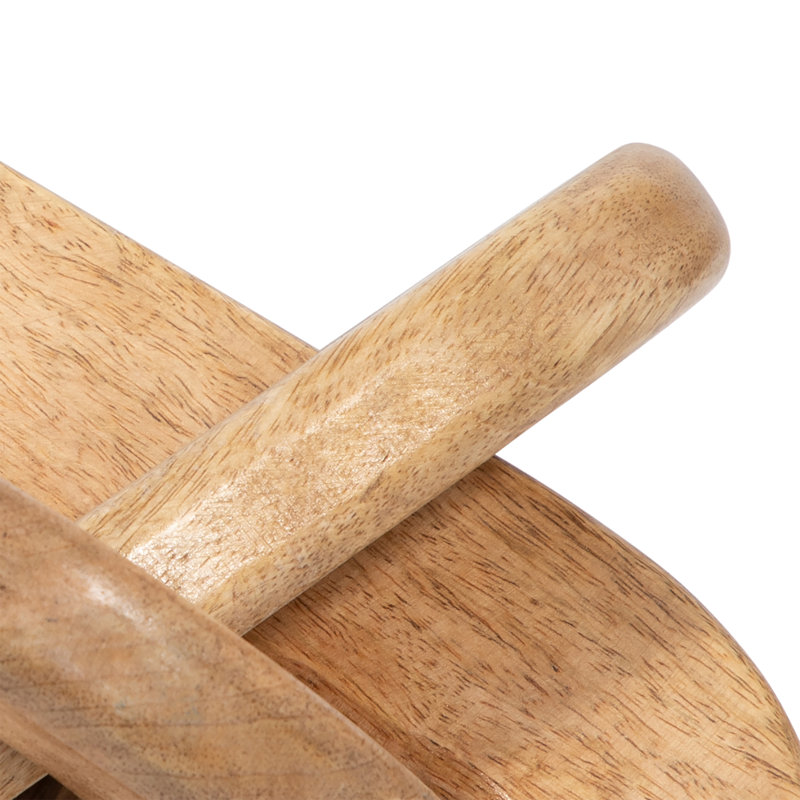 Medich Neutral Wood Decorative Knot Figurine, 6" H x 6" W x 6" D, Natural