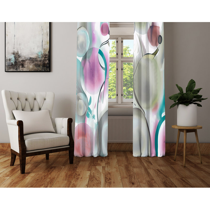 Paire de rideaux semi-transparents en polyester Deivydas, L 20 po x L 52 po