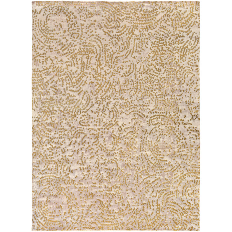 Tapis brun en laine noué à la main Dixon, Rectangle 4 pi x 6 pi
