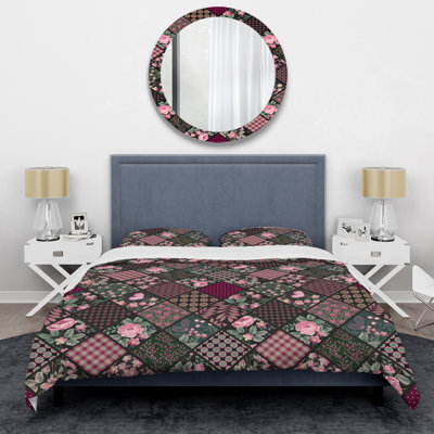 Pink Patchwork Pattern - Patterned Duvet Cover Set