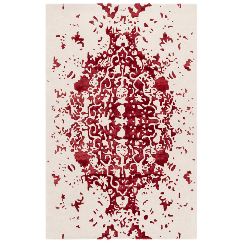 Fifth Avenue 751 Hand Tufted Wool; Viscose; Cotton Abstract Rug in Red/Blue, Rectangle 5' x 8'