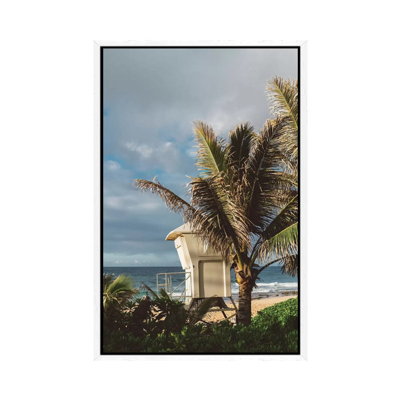 Hawaii Lifeguard Post by Bethany Young - Print on Canvas, 101.6cm H x 66.04cm W x 3.81cm D, White Framed
