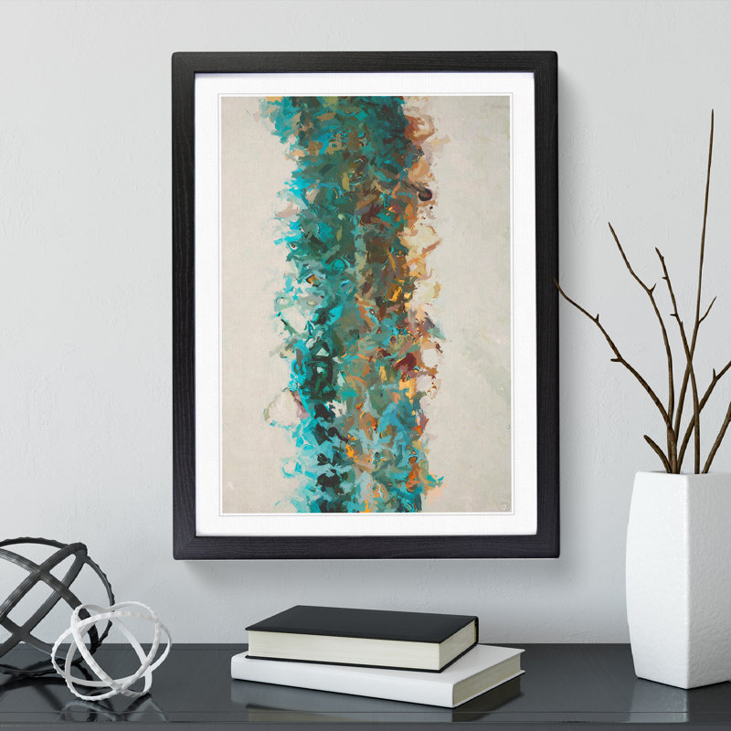 Willow Abstract - Single Picture Frame Painting, Black Framed, 64cm H x 46cm W x 2cm D