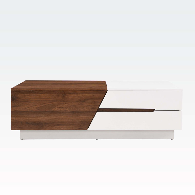 Console 47,24 po Bradi, Blanc / Noyer