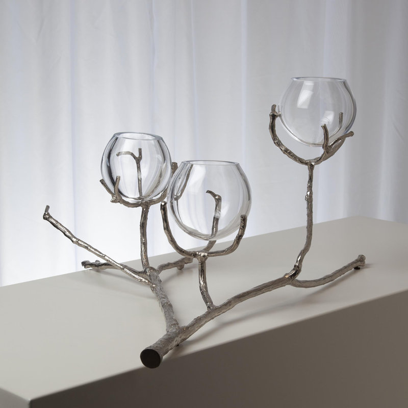 Twig 3 Vessel Large Vase, Nickel
