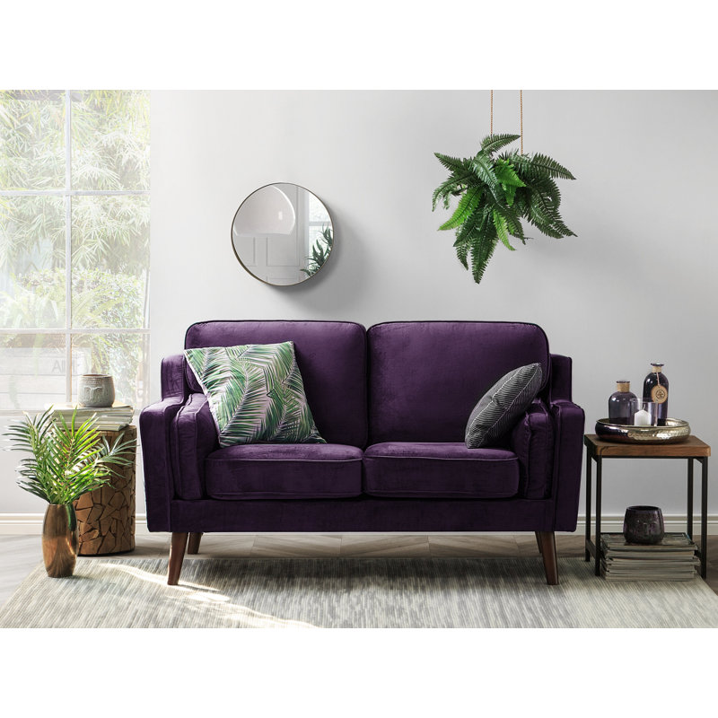 Forsyth Velvet Loveseat, Violet
