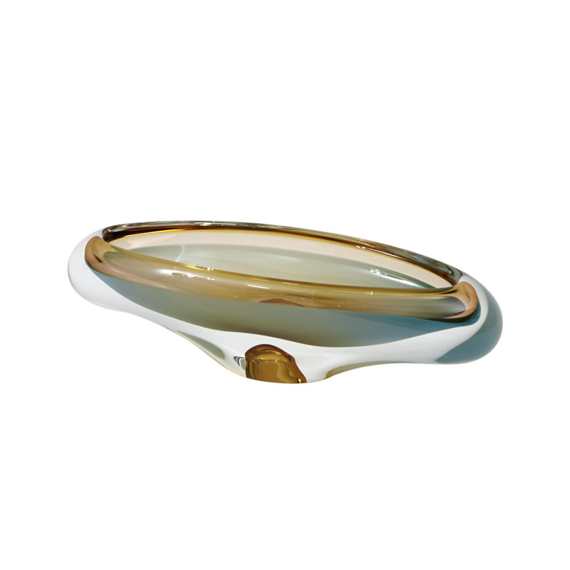 Canoe Bowl-Pistachio Bubble Amber