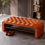 Banc de rangement en cuir orange pour la chambre et le vestibule-112135600-112135604