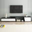 Meuble télé moderne, minimaliste, rectangulaire, extensible, avec 2 tiroirs et 1 armoire pour le salon, jusqu'à 100 po-512113791