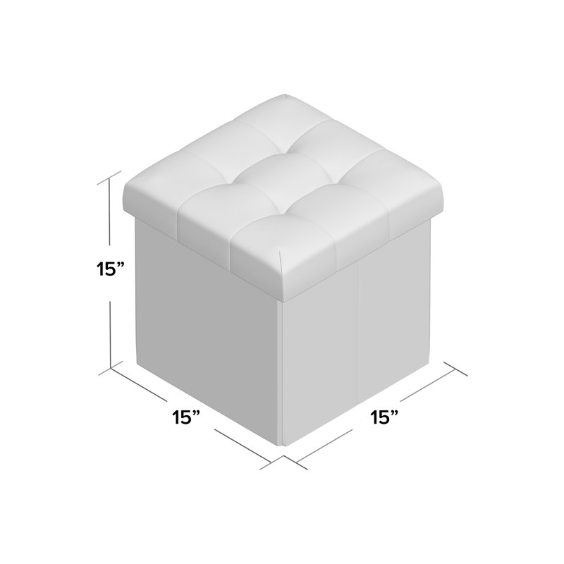 Lambertville Upholstered Ottoman, Beige Linen