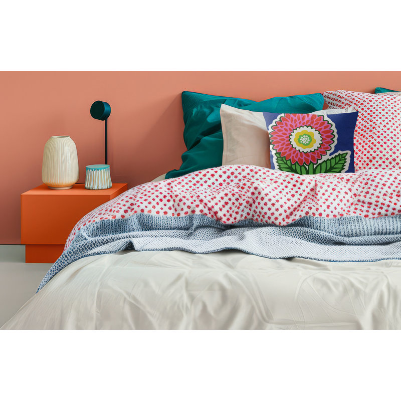 Coussin Soni, Carré 20 po, Navy Blue/Red/Pink/Green Floral