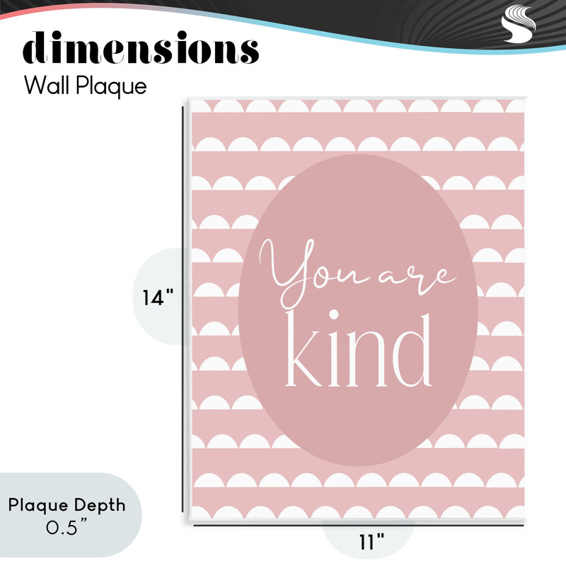 «You Are Kind Blush», plaque murale rose, design par Christine Simpson Art