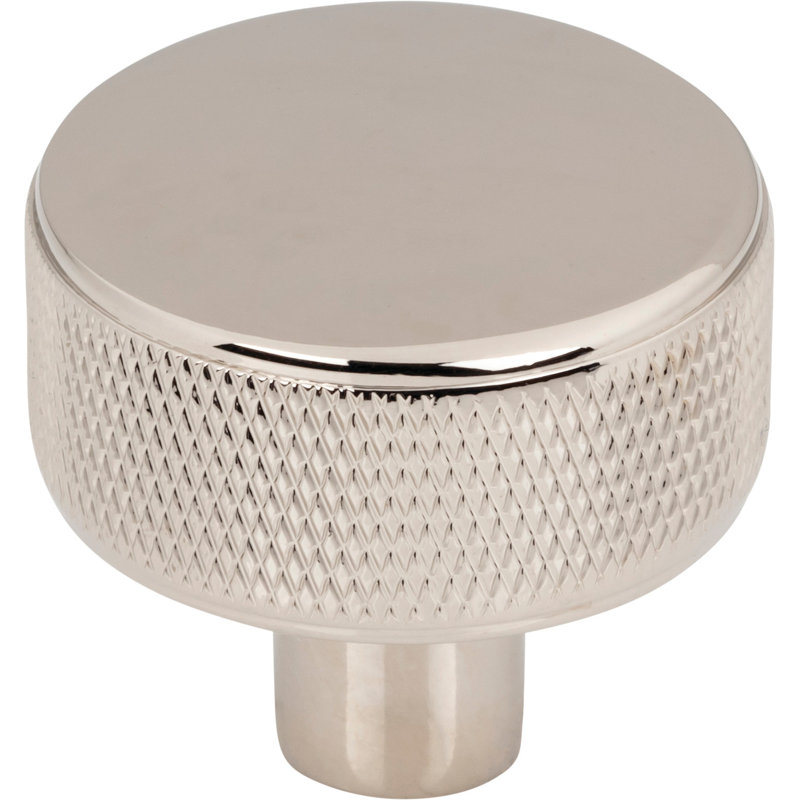 Burnham Round Knob 1 1/4 Inch Honey Bronze, Polished Nickel