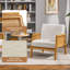 Fauteuil d'appoint rembourré avec pieds en bois d'hévéa Bergstrom-1213200883