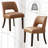 VKNOW Faux Leather Upholstered Dining Chairs Set of 4, High-Density Foam Cushion, Walnut Rubber Wood Legs for Dining Room, Bedroom, Brown-589035968-588950993