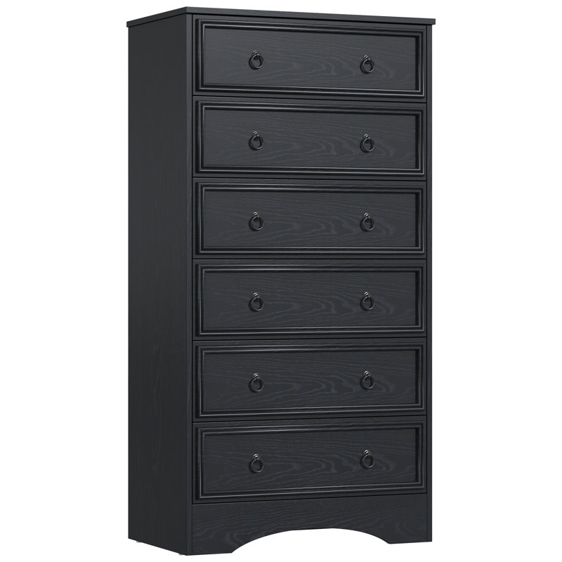 Breakwater Bay 52'' Tall 6 Drawer Dresser for Bedroom, Wood Chest of Drawers, Modern 6 Drawer Dresser with Large Dresser, Storage for Clothes, Vintage, for Living Room, Bedroom, Hallway