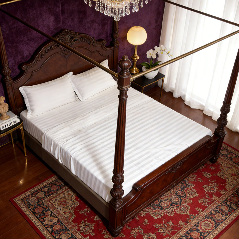 Ensemble de draps 100% rayonne de bambou, draps doux et soyeux 16 po, Ensemble de draps pour très grand lit avec deux t