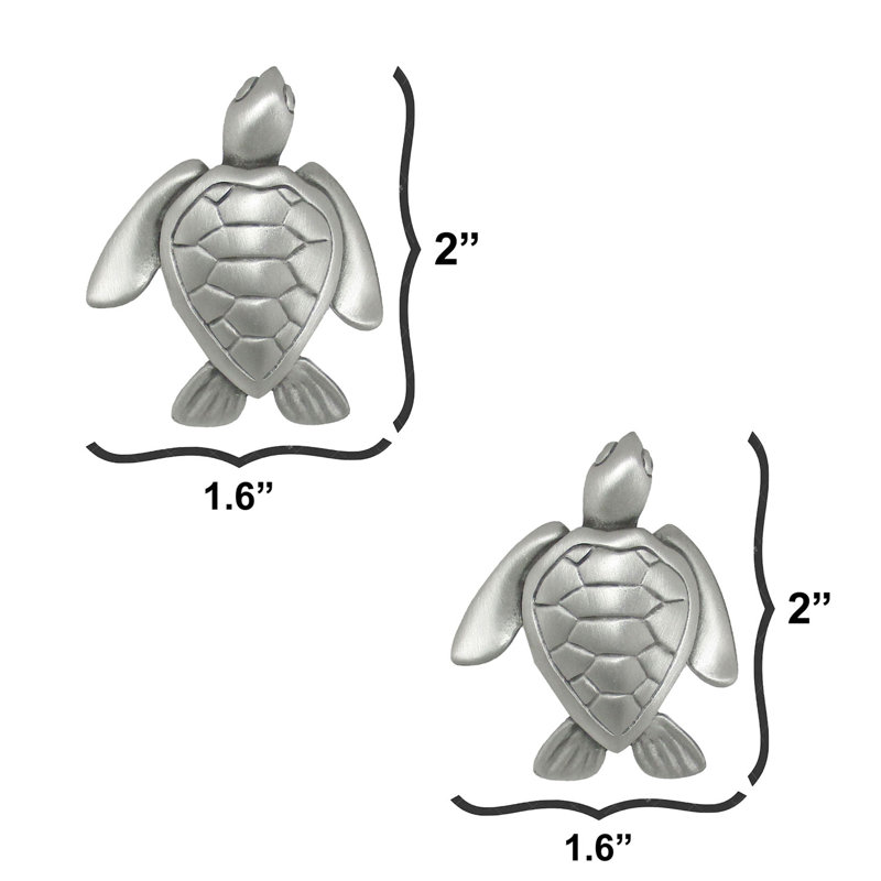 Petit bouton de tortue (paquet de 2), Nickel brossé, 2", 2