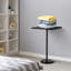 Table d'appoint avec base en pierre blanche et surface noire-111780110-111780106-111780107
