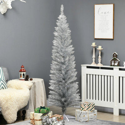 Arbre de Noël artificiel 6 pi avec 390 branches réalistes et un support en plastique facile à installer, parfait pour les espaces compacts