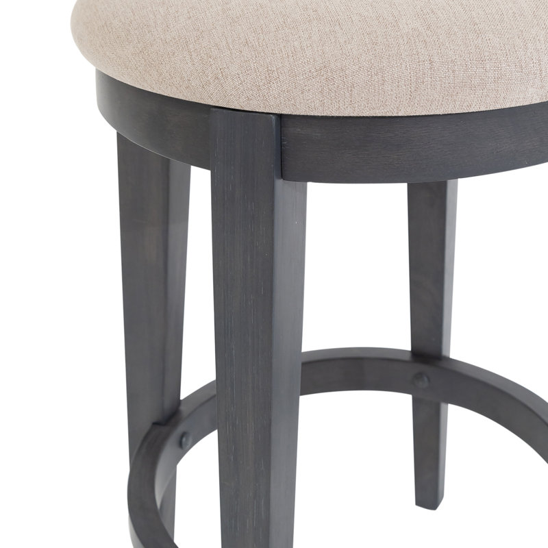Cassady Console Stool w/ Upholstered Seat, Gray