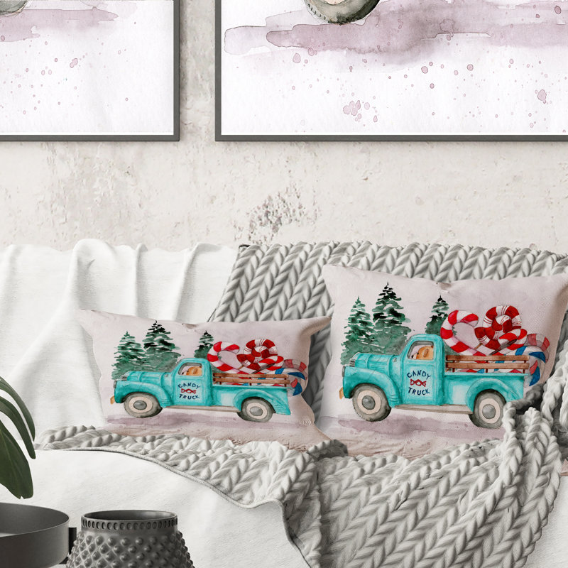 Coussin Blue Truck, 16 po x 16 po
