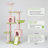74" Pink Flower Cat Tree Tower Multi-Level Condo With Sisal Scratching Post & Ramp For Multiple Cats-1832122325