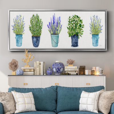 Herbes dans une rangée - toile encadrée