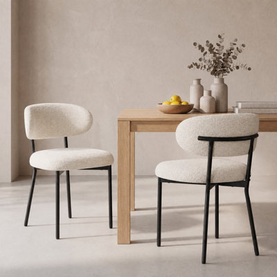Modern Upholstered Dining Chair, Metal Legs