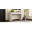 Table d'entrée avec design cannelé TREXM, console moderne avec rangement, plateau ovale et 2 tiroirs pour l'entrée et le salon (blanc champagne)-124923080