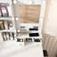 Bureau de meuble-lavabo compact en blanc avec lumières DEL réglables, prise de courant et support pour sèche-cheveux - conception américaine pour miroir modulaire facile à assembler-1218176357