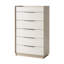 Ensemble de chambre à coucher Dougal 4 pièces, commode et table de chevet laquées, gris-1199691487
