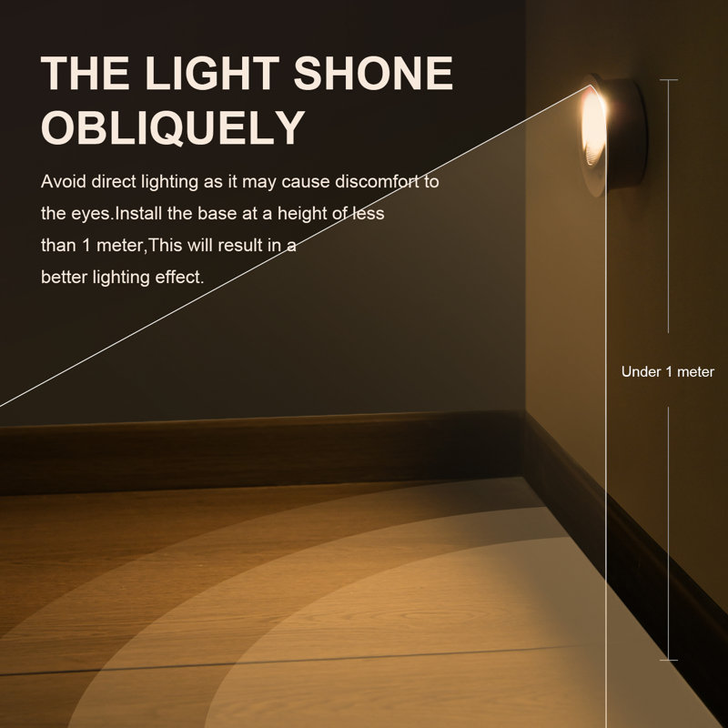 Radar Motion Sensor Night Light for Bathroom & Hallway, Rechargeable Round LED with Eye-Caring Gentle Glow