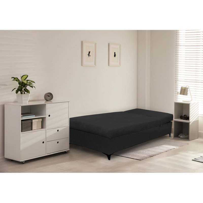 Obla Upholstered Chaise Lounge, Black