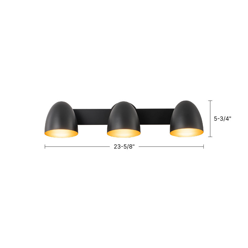 Yarrow 24-in Black Dimmable LED Vanity Light