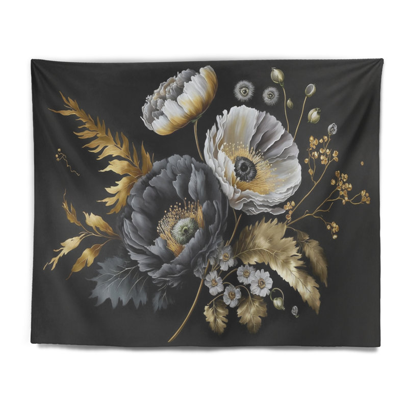 Tapisserie floral polyester, H 50 po x l 60 po
