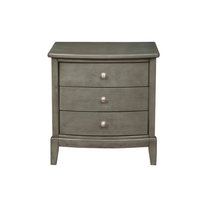 Table de chevet 3 tiroirs, Gris
