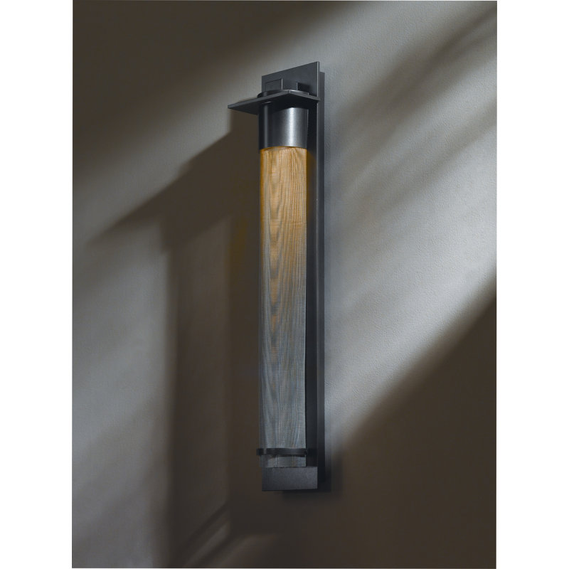 Airis Outdoor Flush Mount, Coastal Burnished Steel, Seeded Clear, 24.3" H x 5" W x 5.2" D