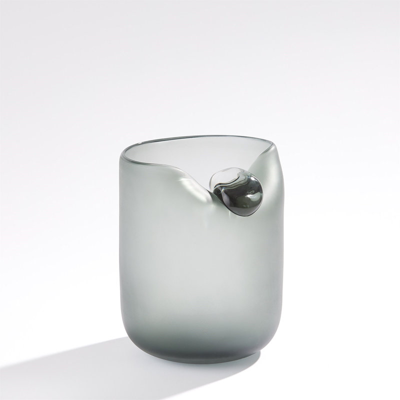Poise Vase, 8" H x 6.5" W x 6.5" D, Gray