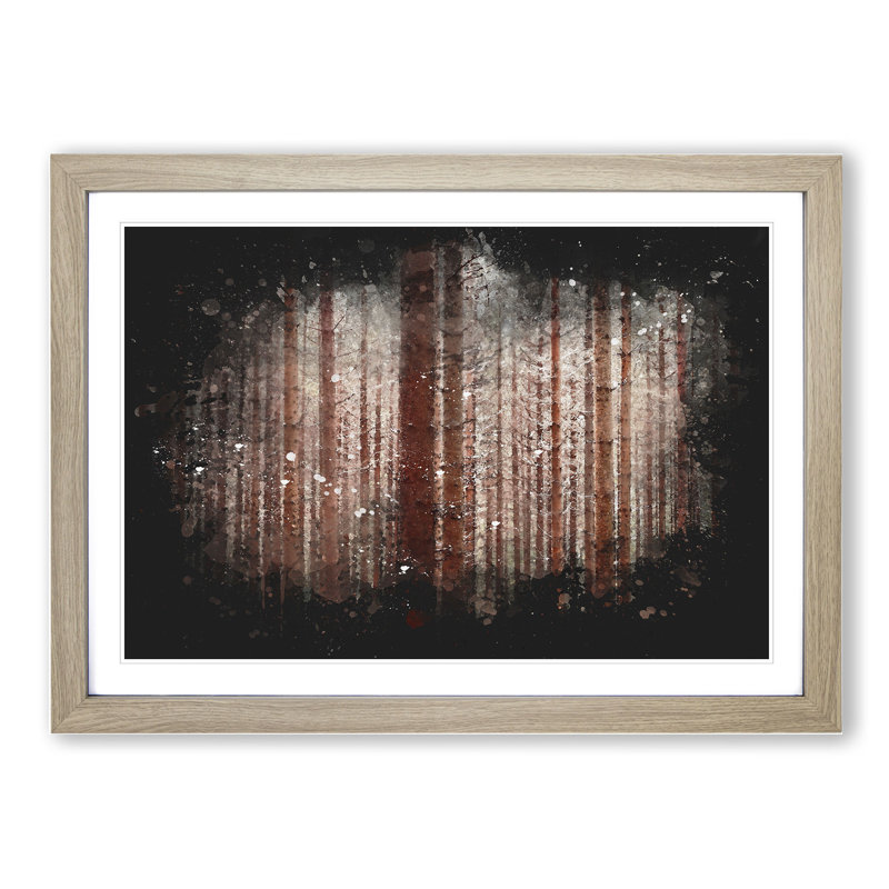 Autumn Forest Vol.7 Paint Splash - Picture Frame Graphic Art, 36cm H x 48cm W x 2cm D, Oak